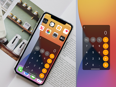 Floating Calculator (#dailyui #004) 004 app calculator dailyui design glass morphism iphone mockup ui