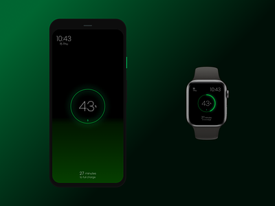 Countdown to full charge(#dailyui #014) app charging countdown dailyui design lockscreen mobile time remaining timer trending trendy ui