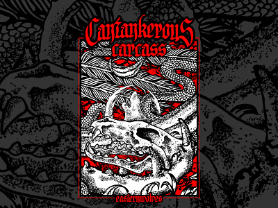 Cantankerous Carcass branding hand drawn illustration illustrator inking skull tshirtdesign typography vector