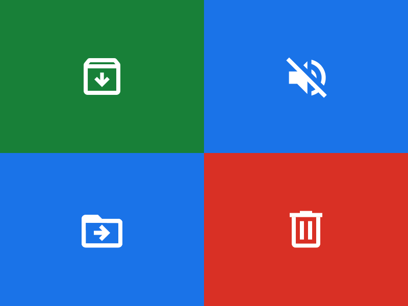 Swipe action icons