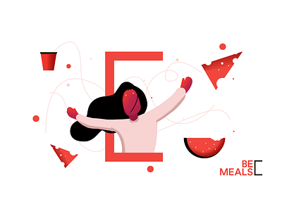 Illustrations - BeMeals App concept cover creative design flat food identity illustration layout mobile ui