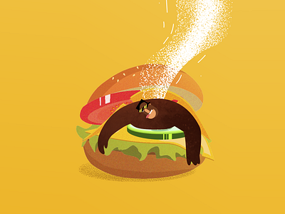 Burger man charachter design illustration