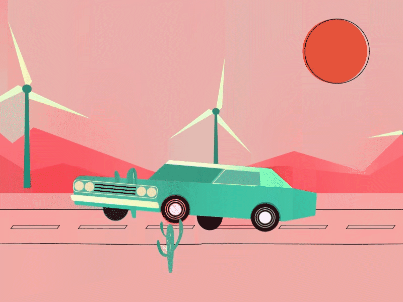 Lowrider jumping 60bpm aftereffects illustration