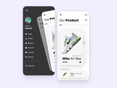 NIke app design ecommerce figma mobile mobile app mockup ui ux