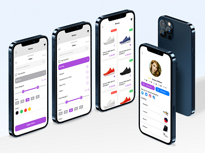 Ecommerce app design ecommerce figma filter mobile mockup profile ui ux