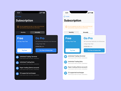 Option for subscriptions