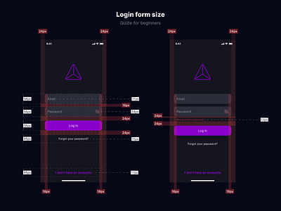 Login form size beginner guide login mobile mobile app ui