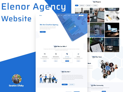 Elenor Agency Webstie New UI Design Daily UI agency website blue branding dailyui design dribbble illustration landing page landing page design minimal ui uidesign ux ux ui ux design uxdesign uxui web webdesign