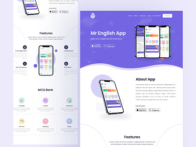 Learning App Landing page UI Design 3d animation branding design graphic design illustration logo motion graphics ui uidesign ux ux ui ux design uxdesign uxui