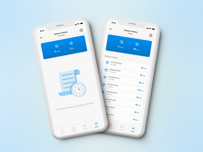 Delivers History for driver Mobile UI Design