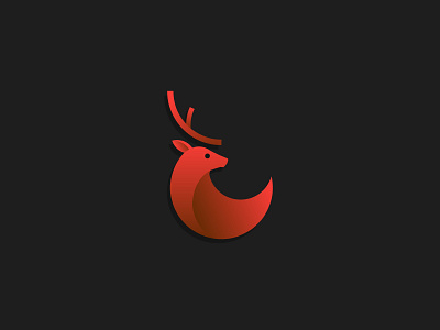 MoonDeer branding color deer design golden ratio gradient icon illustration logo minimal moon red