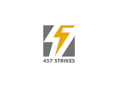 457 Strikes design icon lightning logo minimal numbers