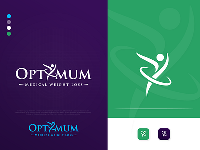 Optimum medical logo made for client abstract logo brand design business logo logo designer medical care medical illustration medical logo minimalist logo modern logo vintage logo