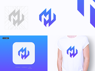 MW monogram logo concept
