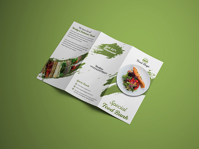 Food Menu Trifold Brochure Design Template