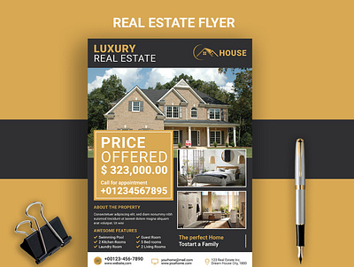 Real estate flyer design advert advertisement banner design branding bundle template business conference conference print template bundle construction worker flyer design home sell flyer house real estate flyer