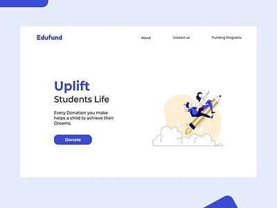 Edufund - Donate for education website design adobe donation education figma illustrator uidesign uxdesign webdesign website