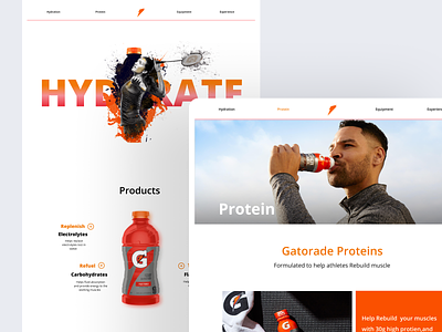 Gatorade concept designcoecept energydrink gatorade uidesign uiux webdesign webpage website