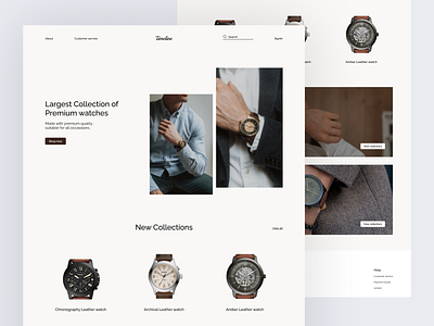 Ecommerce website for watches. creative ecommerce app minimal online shop online store premium product product design shop shopify shopping cart trendy ui ux ui ux design watch web design web ui