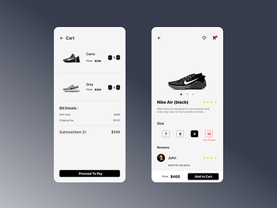 Shoe ecommerce app. app design app ui app uiux creative ecommerce app ios app mobile app online shop online store product product design shoe app shop shopify shopping app shopping cart trendy ui ux design ui ux designer