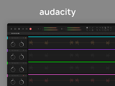 audacity | UI Concept audio dark design flat minimal music software ui ux