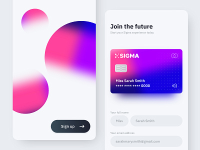 Sigma Banking App | UI Design android app banking credit card design finance fintech ios mobile ui ux