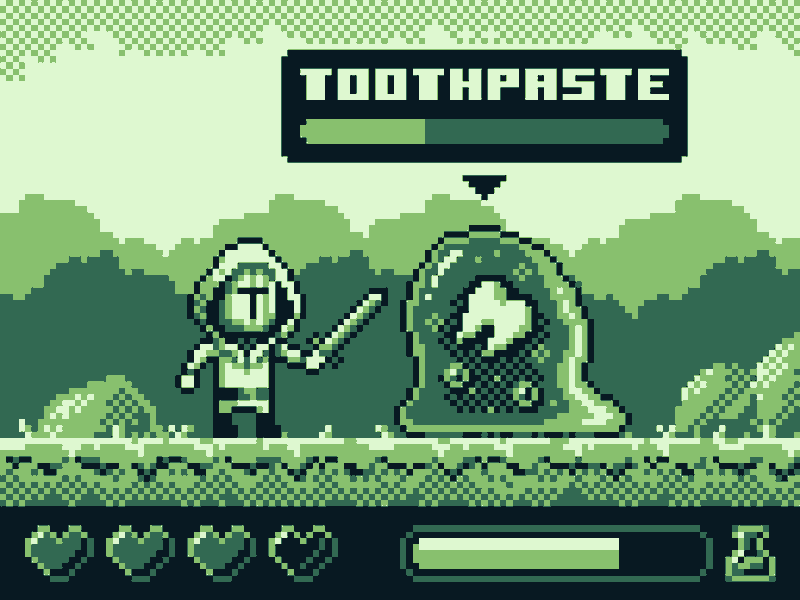 8-bit Sidescroller Test 8 bit 8bit animation character game gameboy gif knight monster pixel retro toothpaste