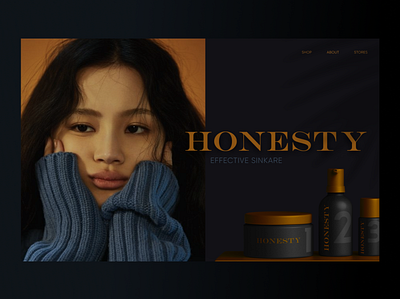 Honesty Skincare advertising branding design orelia skincare typography ui ux webdesign website