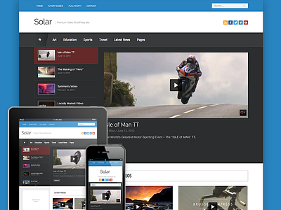 Solar WordPress Theme responsive themeforest video wordpress