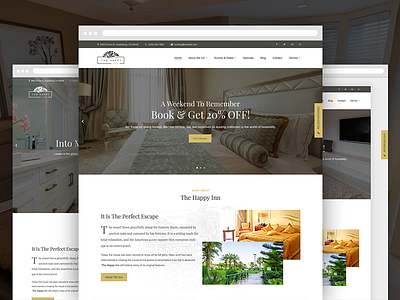 The Happy Inn - Hotel + Bed & Breakfast bb bed breakfast hotel themeforest wordpress