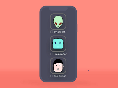 I'm a human or I'm not a robot animation app design experience graphic design icon ideas illustration interaction design interface new idea ui uidesign ux uxdesign web website