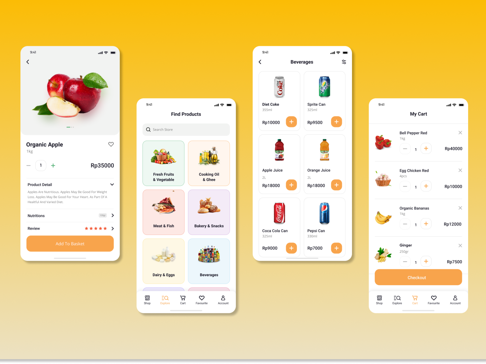 Fresh Market Mobile App - Mobile UI by Rahayu Puspita Ningrum on Dribbble