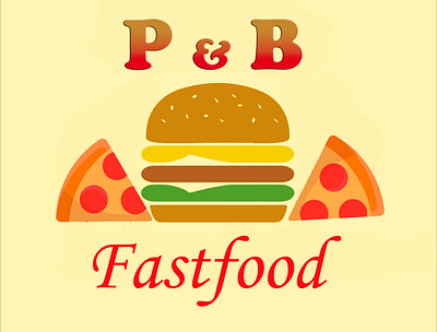P&B Logo for Fast food restaurant branding design illustration logo typography