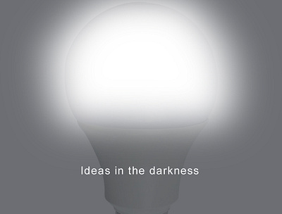 Ideas in the darkness 3d logo poster