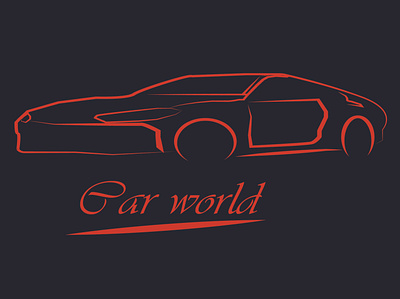 Car World illustration logo typography vector