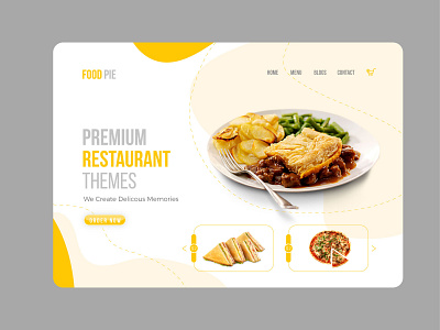 FOOD Pie web templete branding creative design design graphic design illustration landing page vector web web template