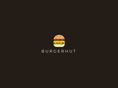 BURGERHUT LOGO branding burger logo creative design design fast food graphic design illustration lettering logo logo design vector