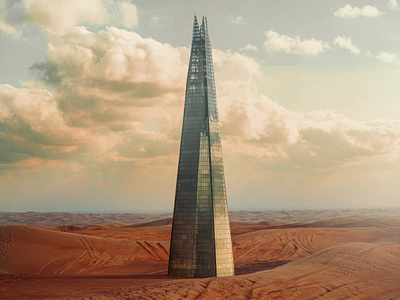 Oasis Tower desert digital art photo manipulation photoshop surreal tower