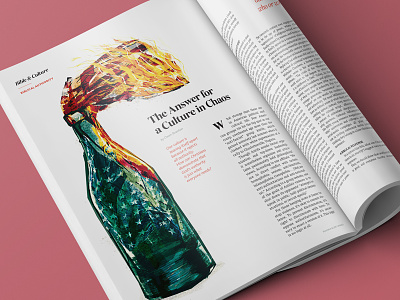 Culture In Chaos bottle editorial fire flag illustration magazine mix