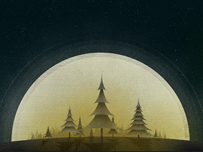 O Night Divine christmas illustrator moon night photoshop texture trees