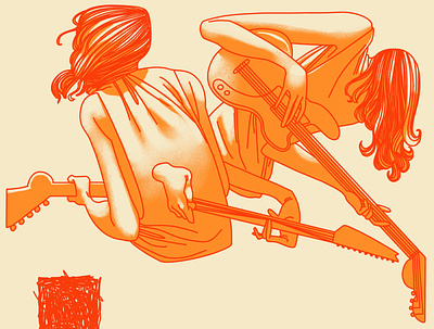 Scratch bass drawing garage rock grunge guitar illustration music playlist rock sketch spotify