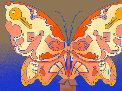 Moving on a budget butterfly digital art digital illustration drawings editorial illustration ipad npr procreate