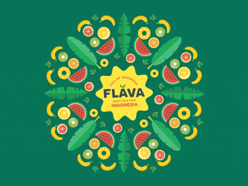 Flava Fruits asia banana fruit fun logo logotype motion graphics