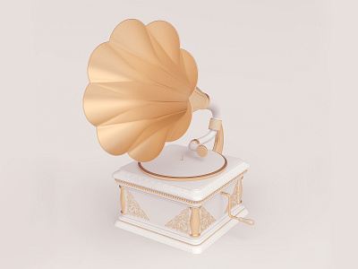 Phonograph (gramophone) 3d blender cinema4d classic gramophone graphic design illustration music old phonograph render retro vintage