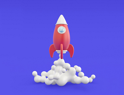 Rocket 3d beautiful blender cinema4d design graphic design illustration render rocket yoy