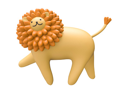 funny 3d character 3d beautiful blender cinema4d design funny graphic design illustration kid lion