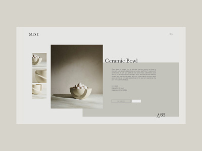 E-Commerce Screens for Ceramics Studio