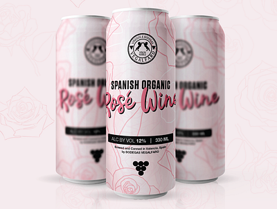 Rose wine label can design design label