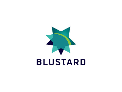 ( blustard ) blue concept inspiration logo mariusfechete star transparency