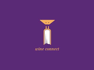 ( wine connect ) concept connect logo mariusfechete new plug purple smart wine
